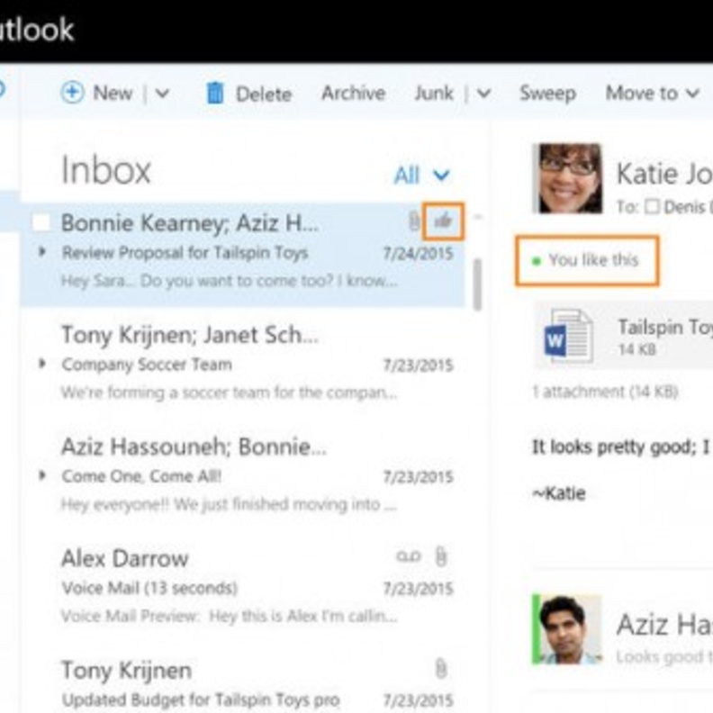 ميزة "الإعجاب" و"الإشارة" إلى Outlook قريباً