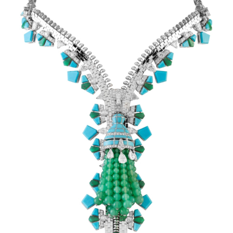 _قلادة فان كليف أند اربلز ماس وفيروز وزمرد