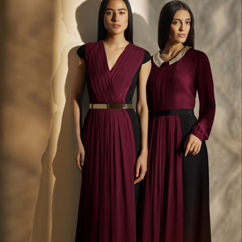 فستان بالدانتيل الأسود الأنيق للبنات للحفلات تزيّنه عقدة حريرية عند النطاق