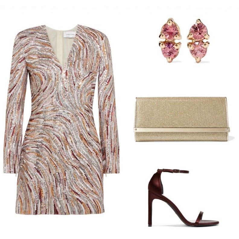 اطلالة مميزة لمناسبة مسائية في التنورة الملونة من الترتر البراق