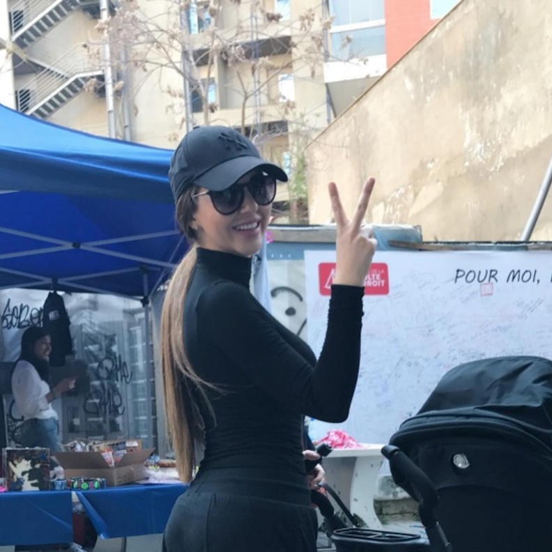 ميريام فارس مع ابنها