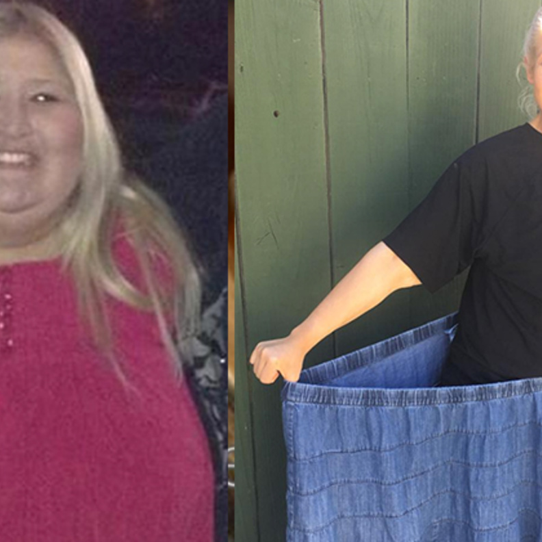 صورة تظهر الفرق الشاسع لجاكلين قبل و بعد تخفيف الوزن