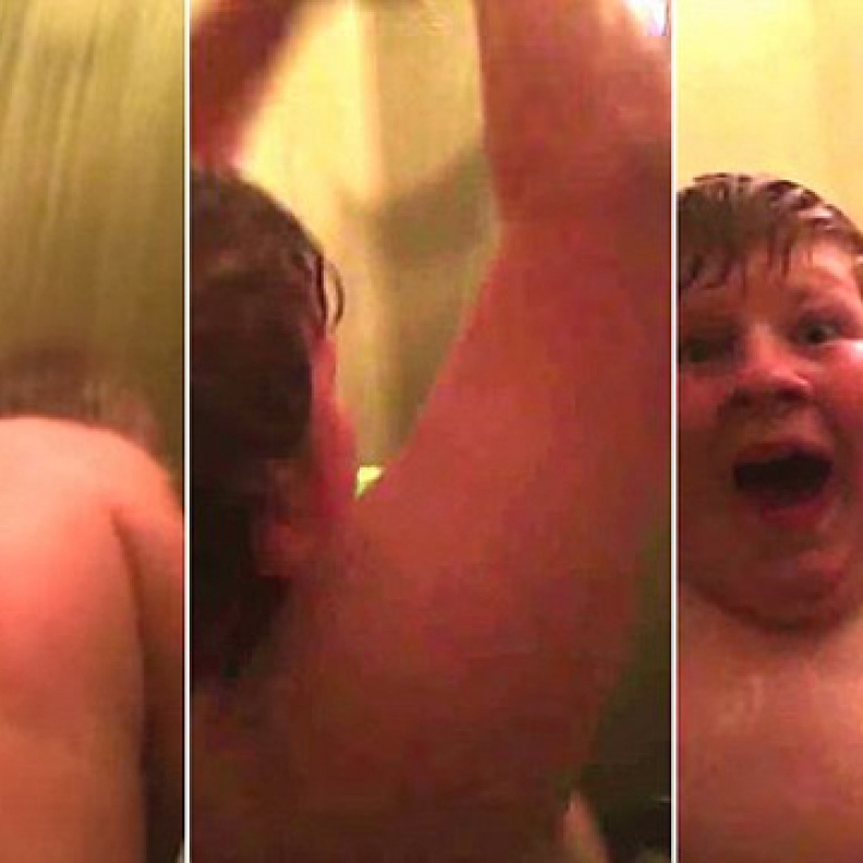 فيديو.. ملايين المشاهدات لأب يصور ابنه خلسة أثناء الاستحمام