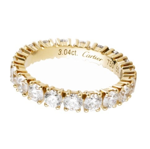 خاتم تقليدي من الذهب الأصفر والألماس تصميم Cartier