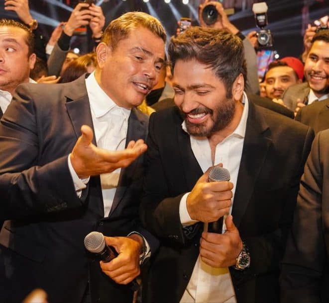 عمرو دياب وتامر حسني في زفاف أحمد عصام