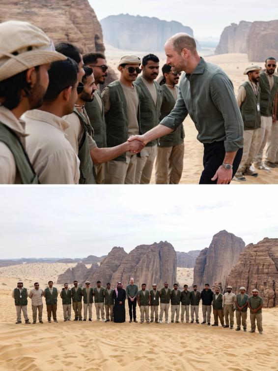  الأمير ويليام في محمية شرعان… رسالة دعم لحماية الطبيعة في العُلا. 