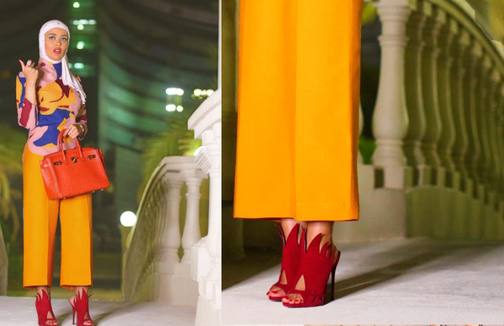 مرمر تتألق بحذاء غريب من توقيع دارGiuseppe Zanotti 