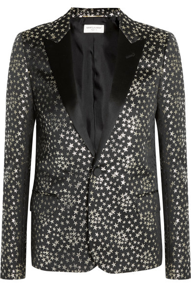 بلايزر ساتان براقة من سان لوران Saint Laurent