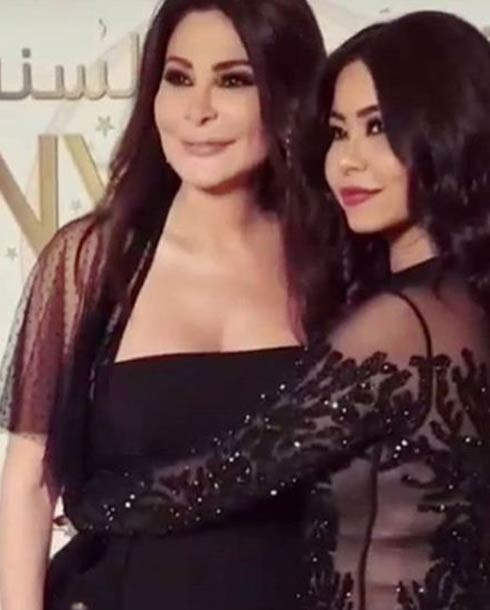اليسا وشيرين في كواليس حفل رأس السنة
