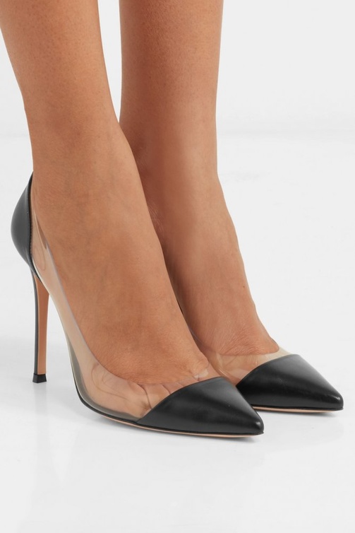 Gianvito Rossi حذاء رسمي من الجلد والبلاستيك من