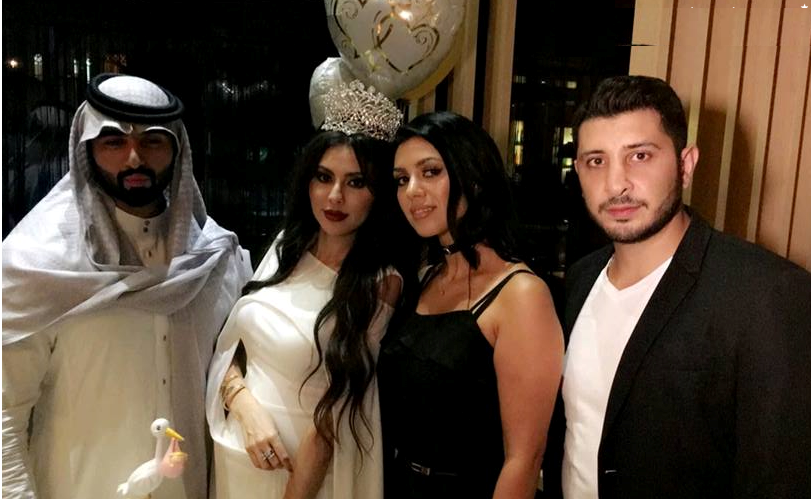 مريم حسين مع زوجها السابق فيصل الفيصل خلال حفل زفافهما في دبي