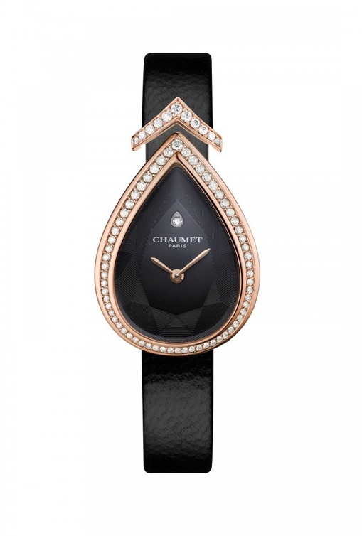  ساعة Joséphine Aigrette من Chaumet من الذهب الوردي والألماس وسوار من الجلد