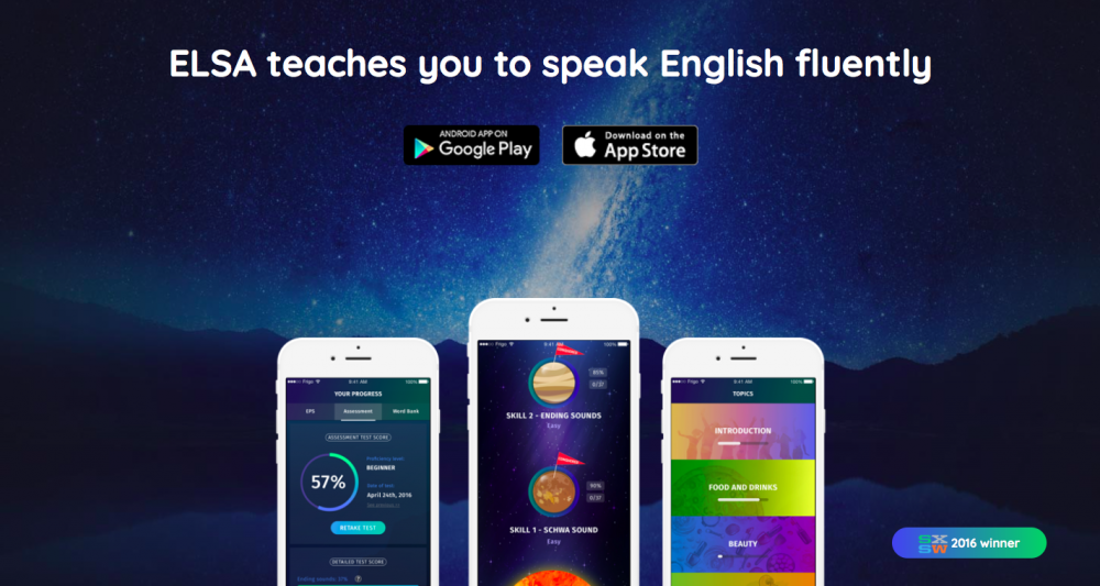 يساعدك تطبيق Elsa بعد قيامك بدورك بقراءة العبارات على التعرف على الأخطاء و الاستماع الى كيفية نطقها بشكل صحيح