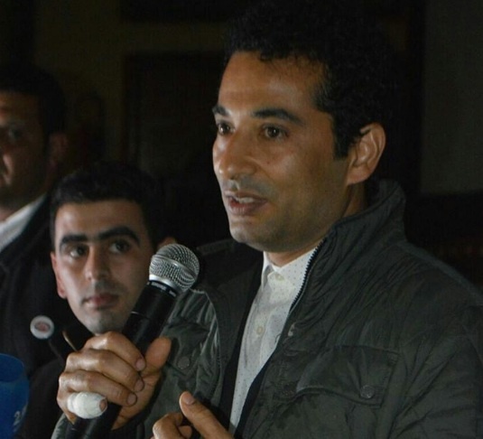 عمرو سعد وتبدو الاصابة في اصبعه
