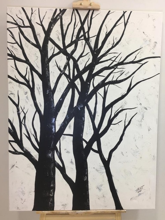 احدى رسومات الفنانة السعودية ابتسام راجحي