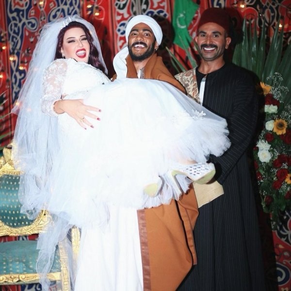 كواليس مشهد زفاف سمية الخشاب ومحمد رمضان