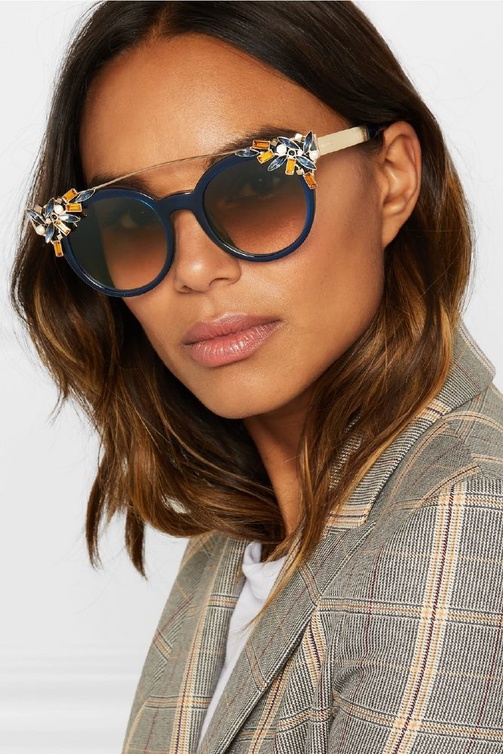 Jimmy Choo نظارات شمسية مزينة بالكريستال من 