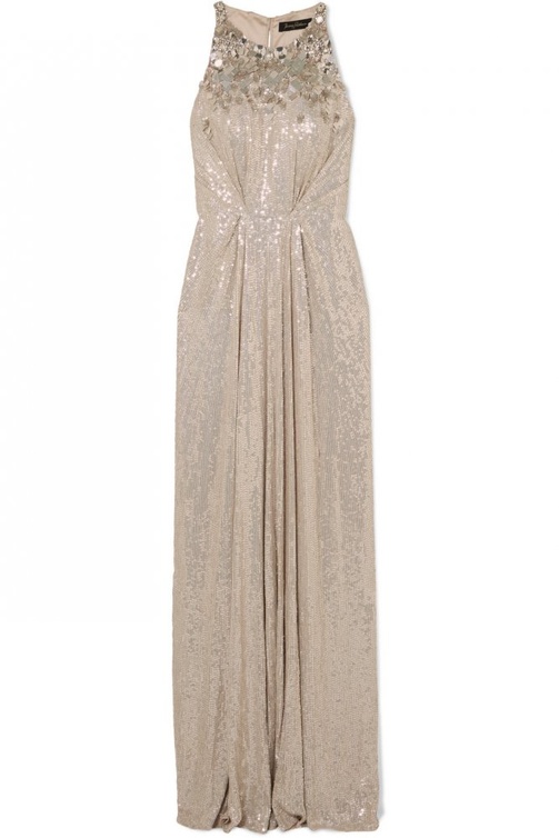  Jenny Packham فستان سهرة براق من