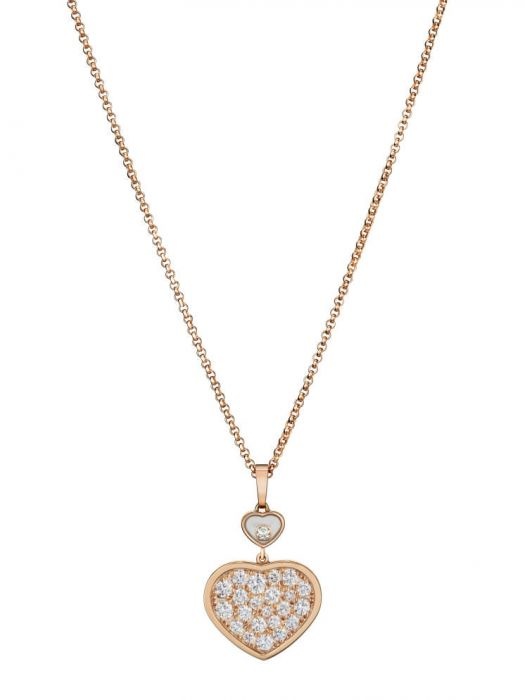 سلسلة ناعمة بتعليقة قلب مرصعة بالماسات من Chopard