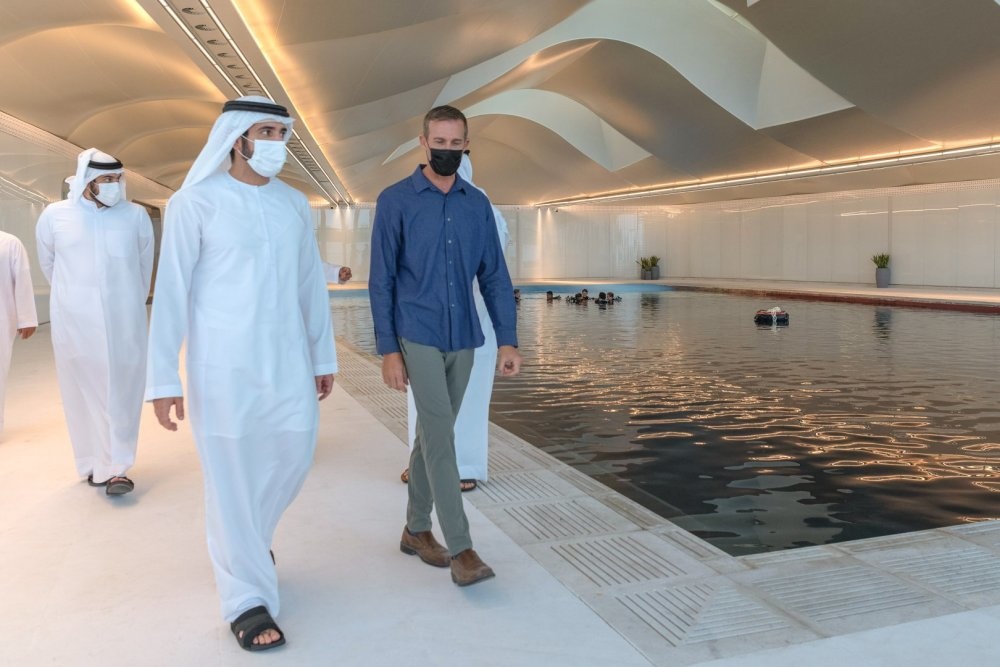 سمو الشيخ حمدان بن محمد بن راشد آل مكتوم يتفقد ديب دايف دبي