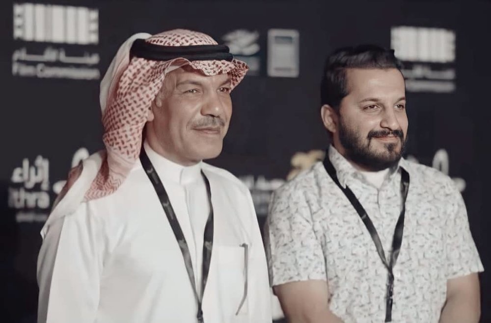 المخرج أحمد الحساوي ووالده الفنان إبراهيم الحساوي