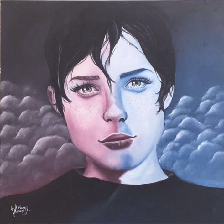 احدى لوحات الفنانه السعوديه منار غزاوي