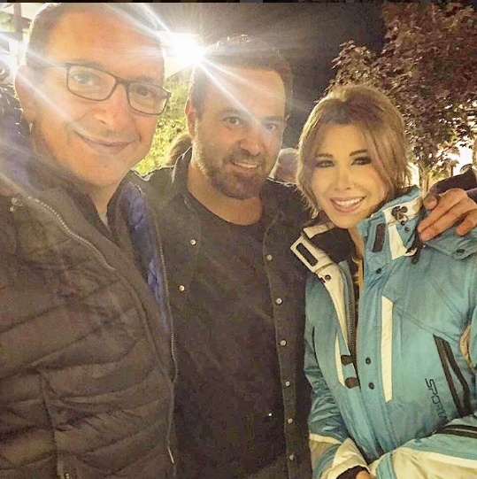 عاصي الحلاني مع نانسي عجرم وباسم كريستو في مهرجان الارز