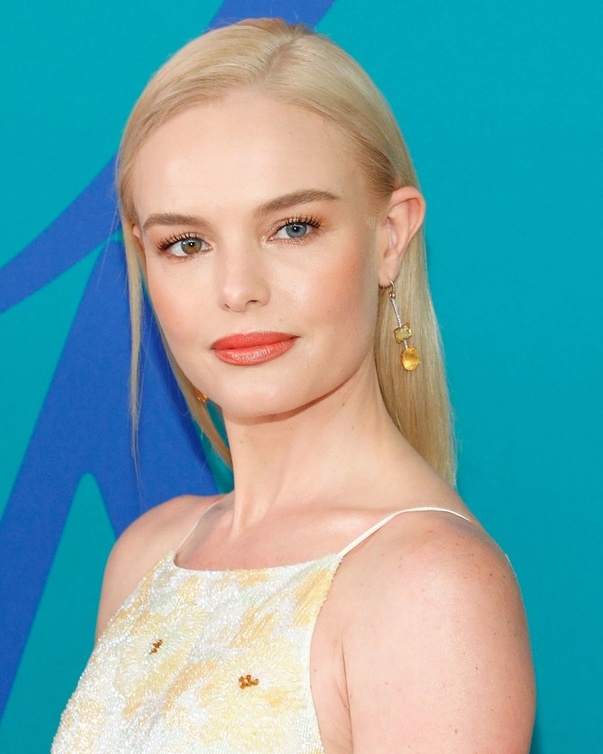 كايت بوسورث بزوج من الأقراط الأنيقة المرصعة بالأحجار الكريمة من ماركة Irene Neuwirth في حفل جوائز CFDA Fashion لعام 2017.