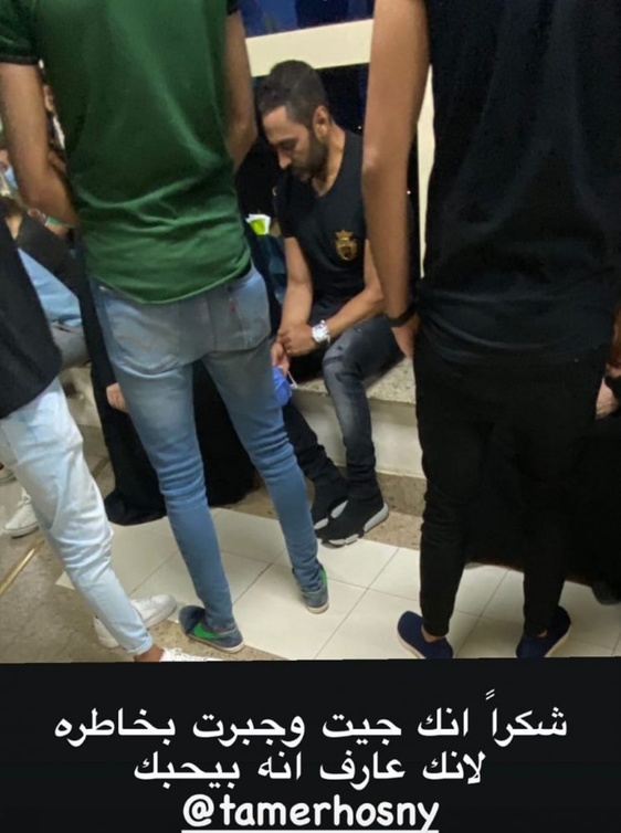 تامر حسني يزور مصطفى حفناوي