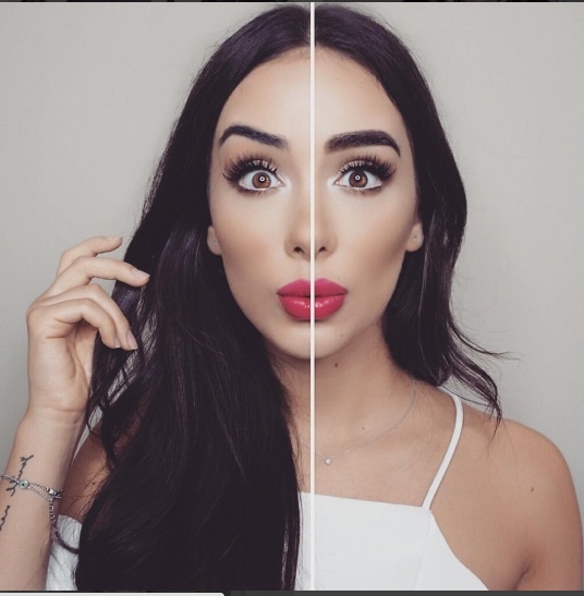 مايا احمد قبل وبعد تخطيط حواجبها
