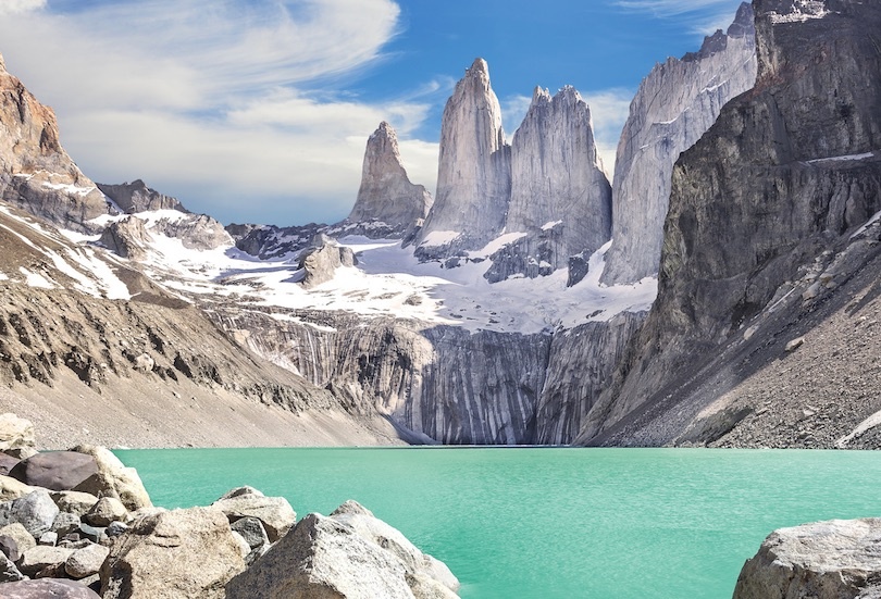 الجليد يغطي Torres del Paine
