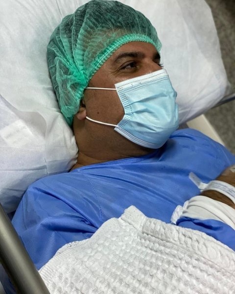 مشاري البلام  في المستشفى