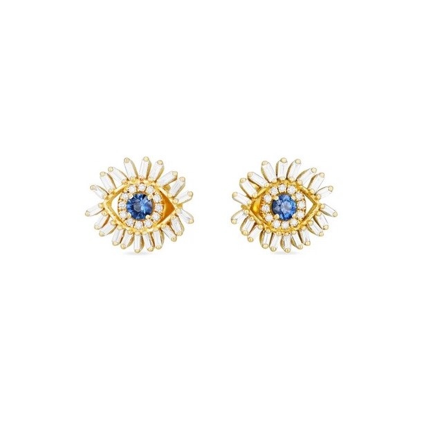 أقراط MINI EVIL EYE STUD من Suzanne Kalan