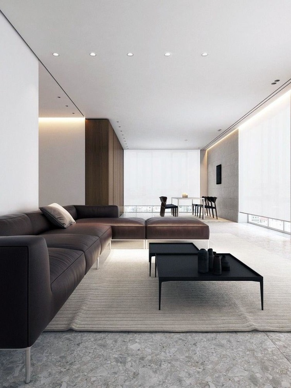 ديكور منزل minimalist بالأبيض والأسود