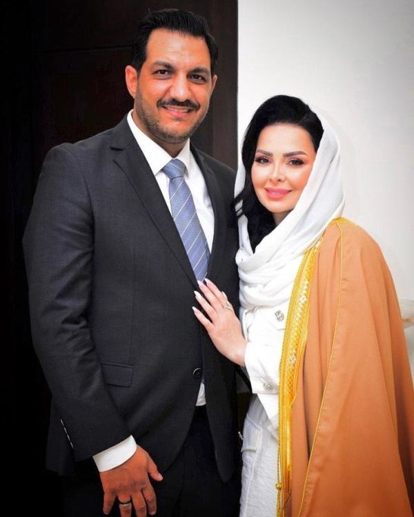 معاذ العمري مع زوجته الفنانة ديانا كرزون