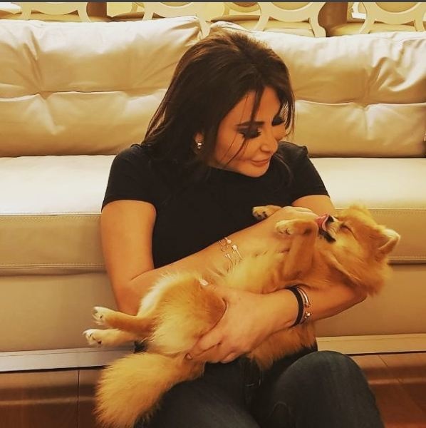 اليسا تحاول ان تحث كلبها على النوم بطريقة طريفة
