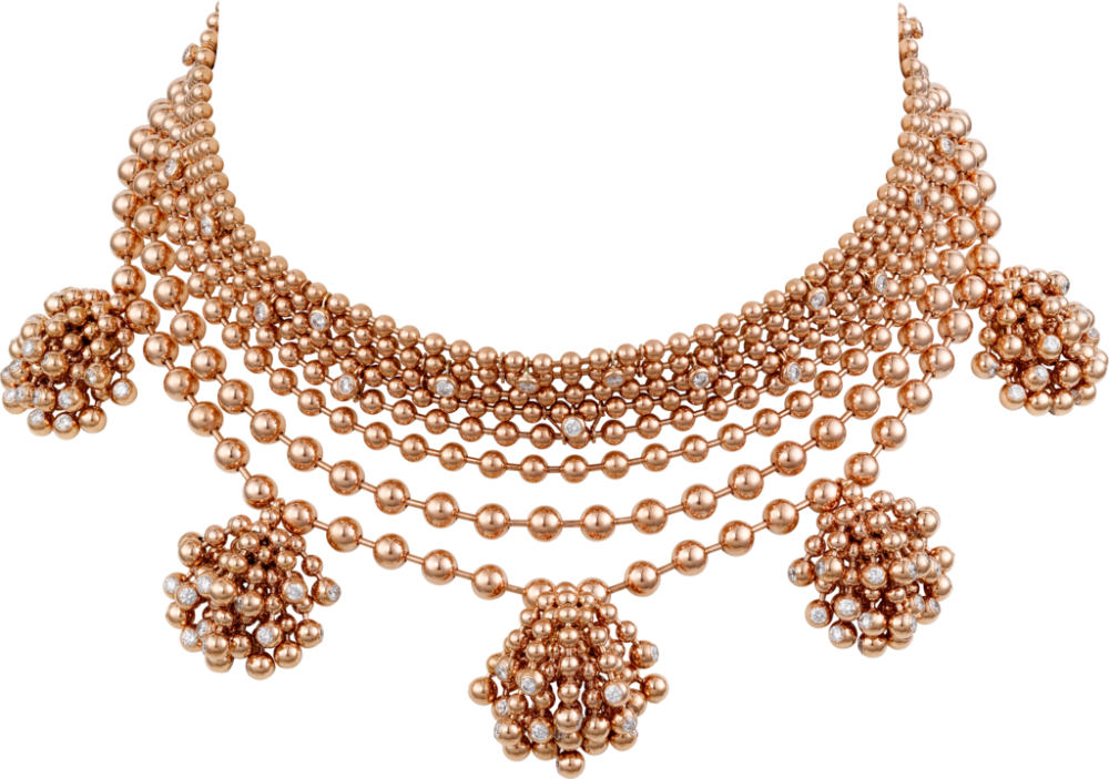 عقد ذهب وردي فاخر من Cartier