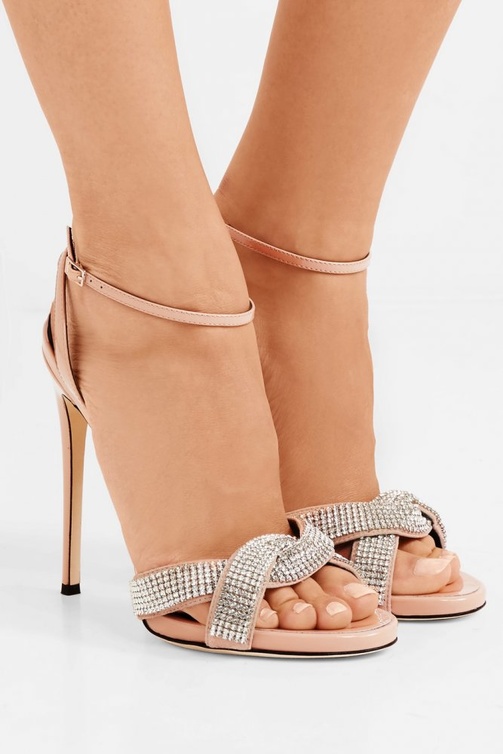 Giuseppe Zanotti صندل نود مزين بالكريستال من