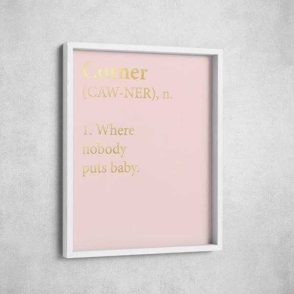 Corner Frame Print - pink