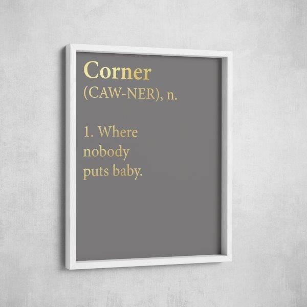 Corner Frame Print - grey