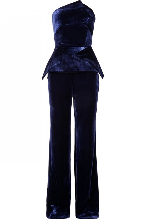 Roland Mouret جمبسوت من المخمل من