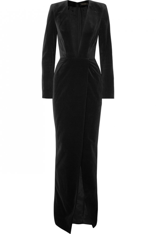  Alexandre Vauthier فستان أسود من المخمل من