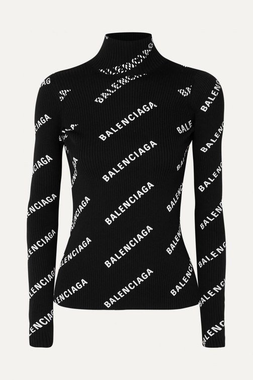  Balenciaga بلوزة ياقة عالية
