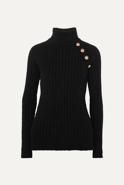 Balmain بلوزة ياقة عالية