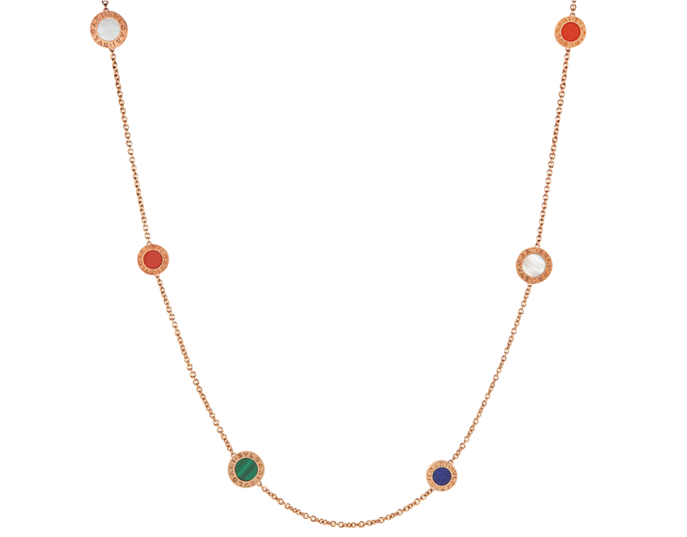تصميم عقد طويل بأنماط مزينة بأحجار ملونة من Bvlgari
