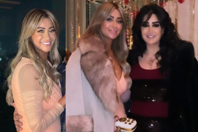 إطلالة غادة عبدالرازق وابنتها في حفل الخطوبة